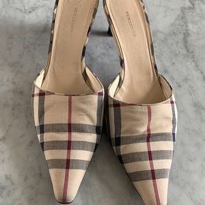 Burberry slides kitten heel